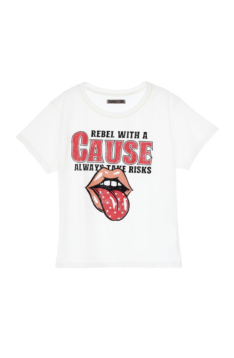 Camiseta crudo cuello redondo para mujer