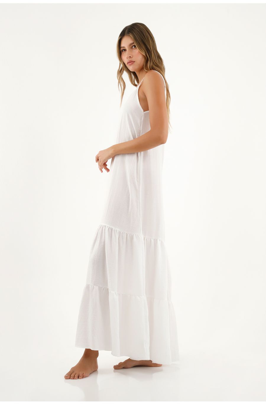 Vestido blanco largo para mujer