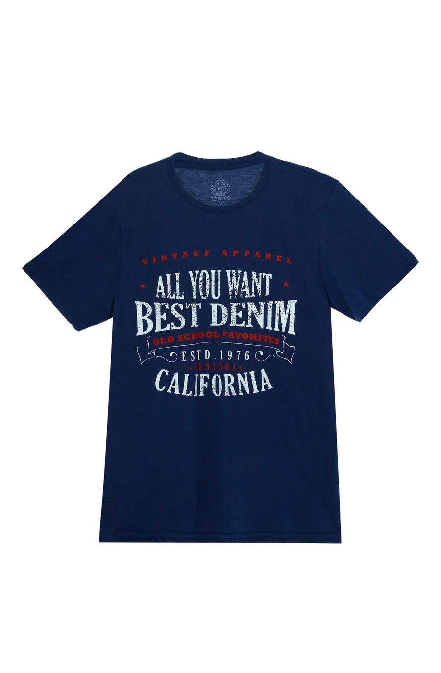 Camiseta manga corta azul para hombre