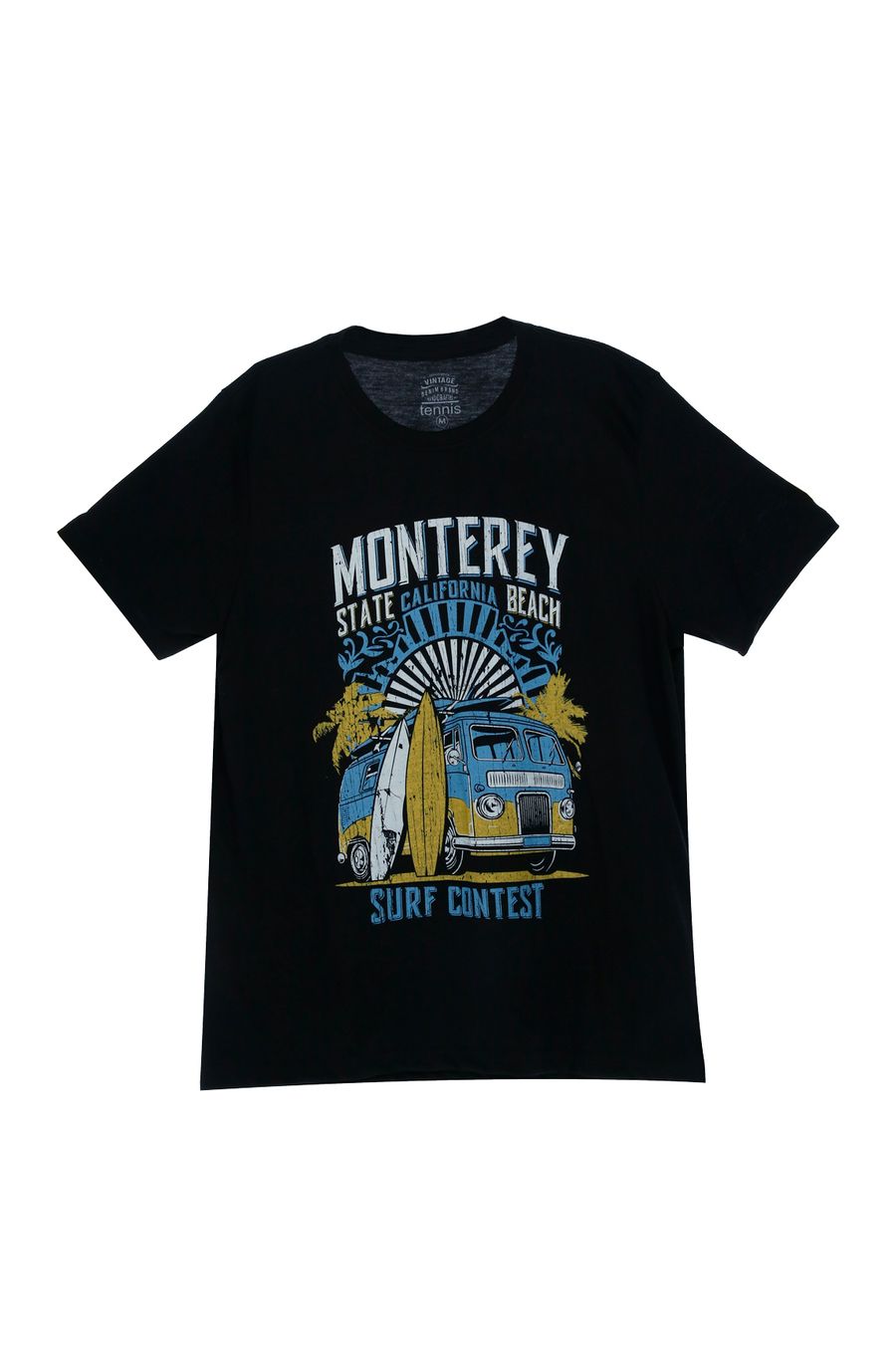 Camiseta cuello redondo negra para hombre