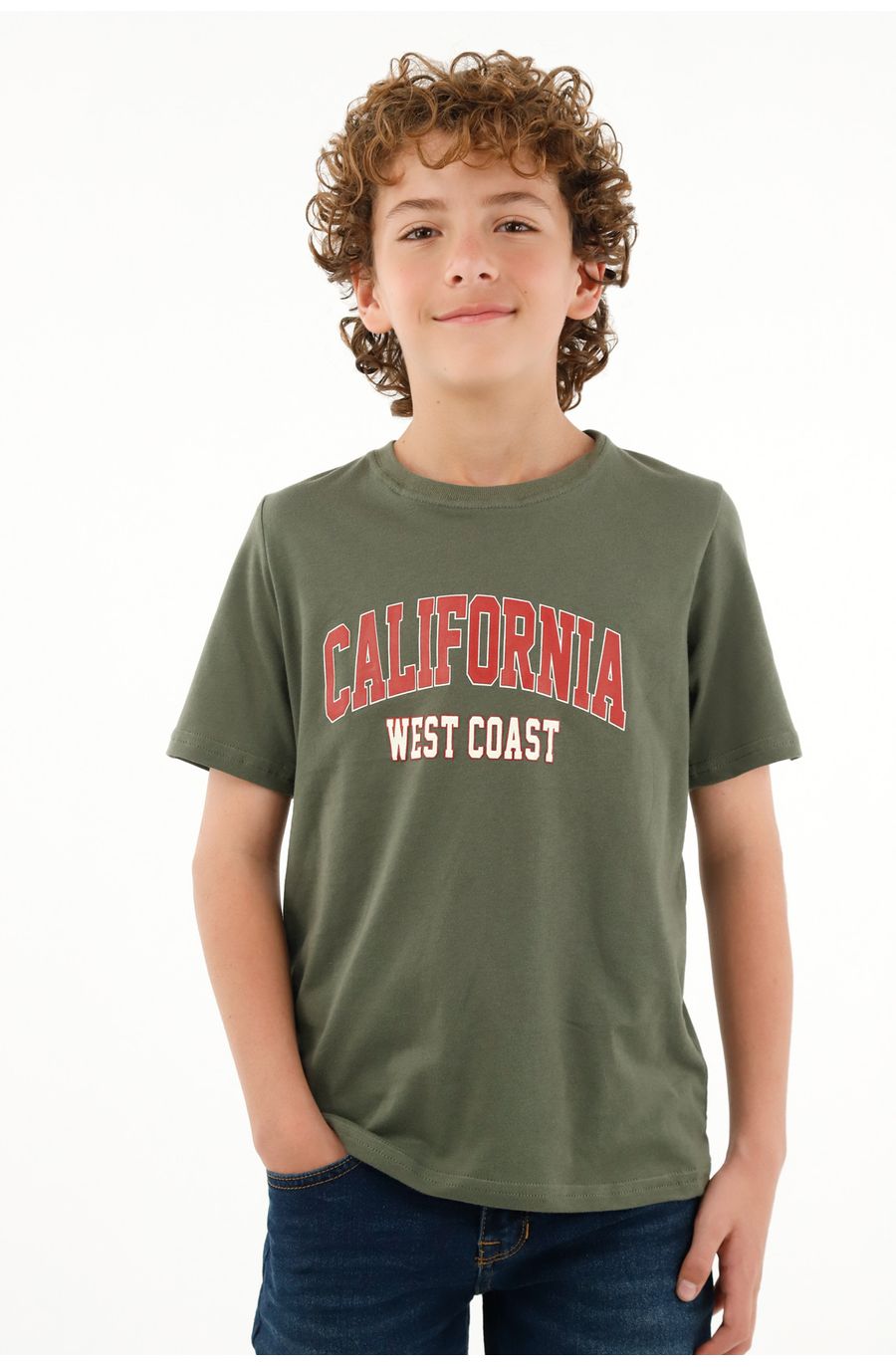 Camiseta estampada verde para niño