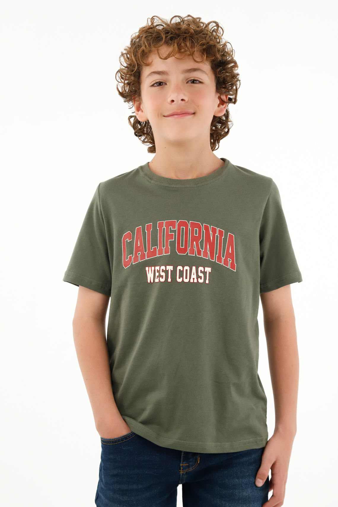 Camiseta estampada verde para niño