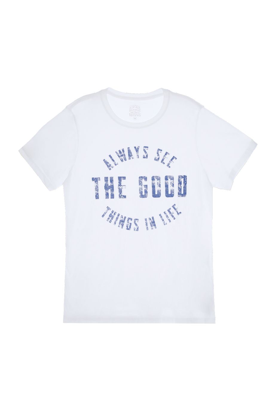 Camiseta blanca cuello redondo para hombre