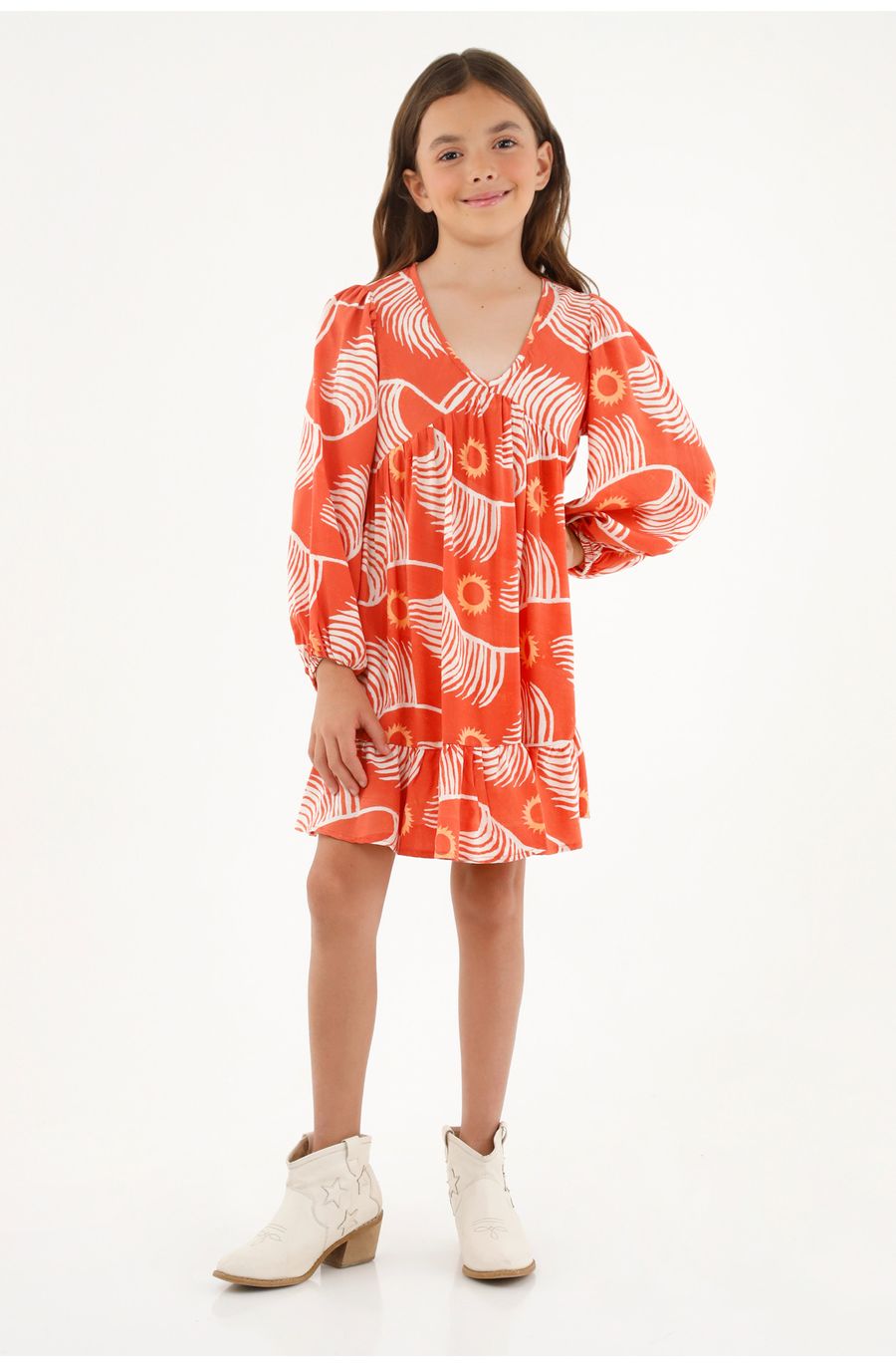 Vestido naranja para niña