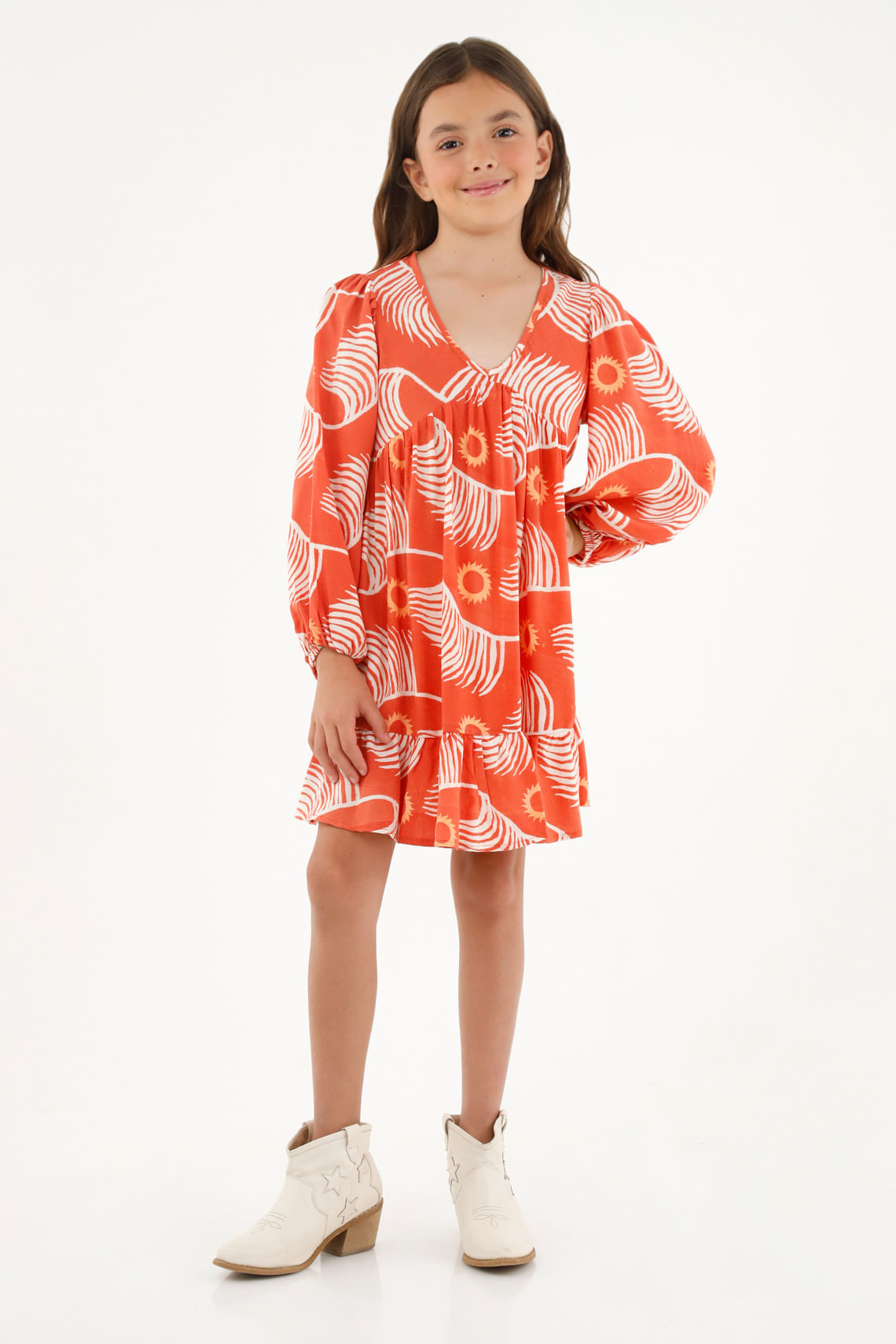 Vestido naranja para niña