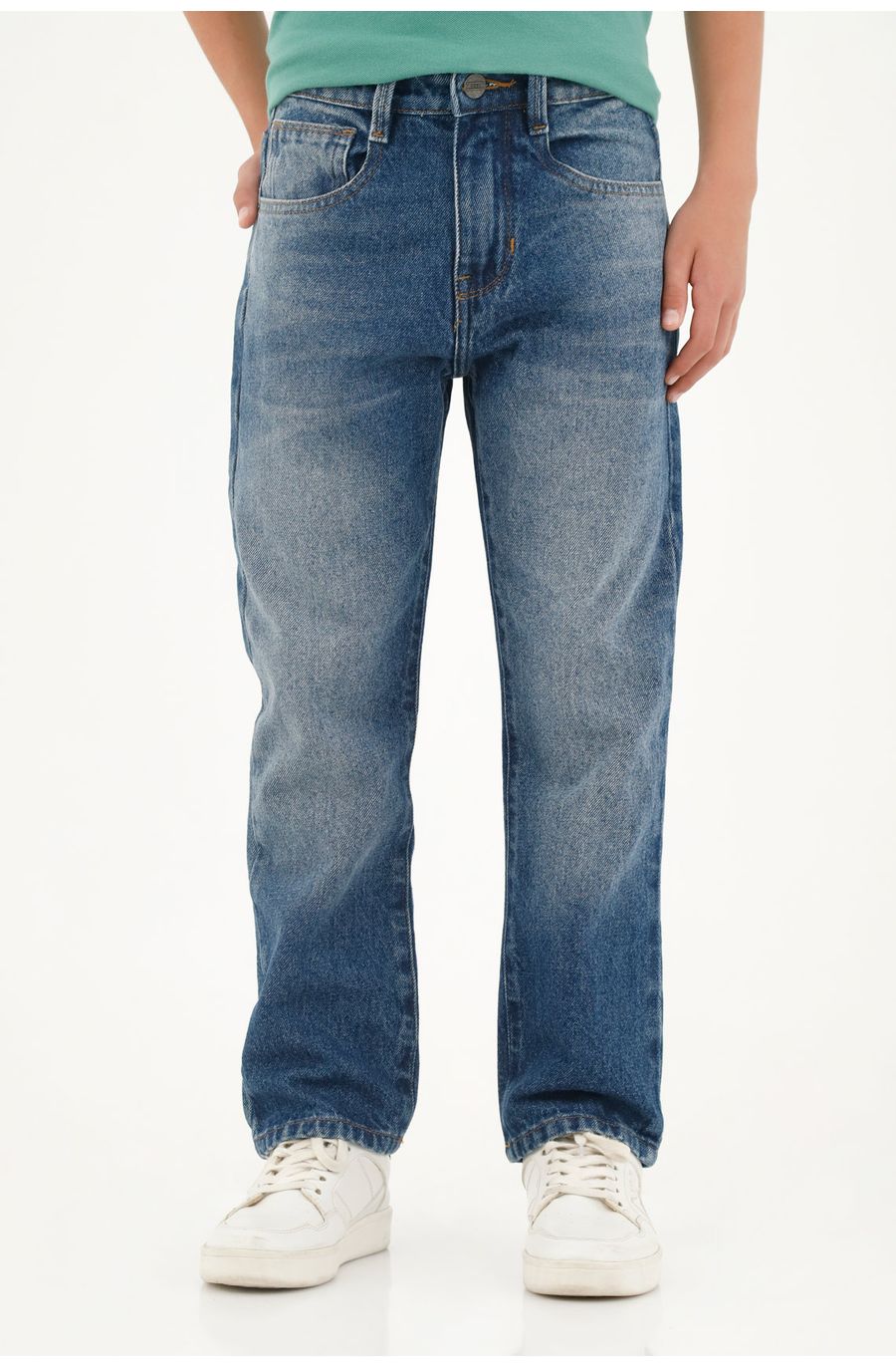 Jean bota recta azul para niño