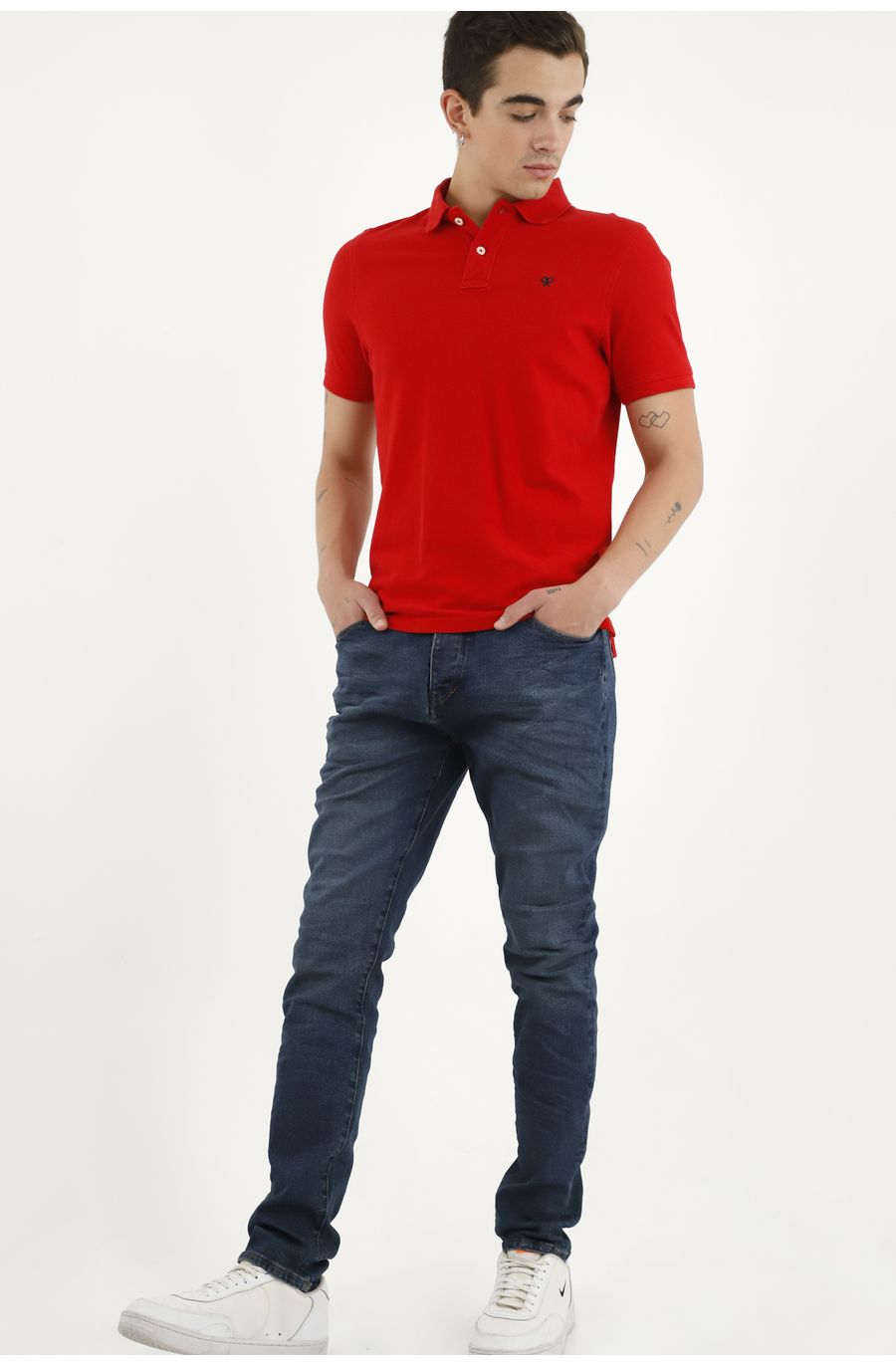 Polo roja 100% Algodón para hombre
