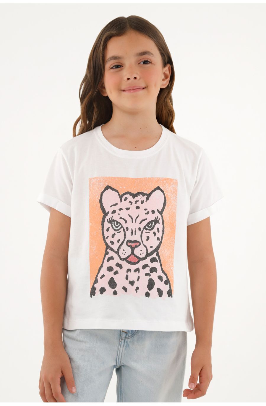 Camiseta estampada blanca para niña