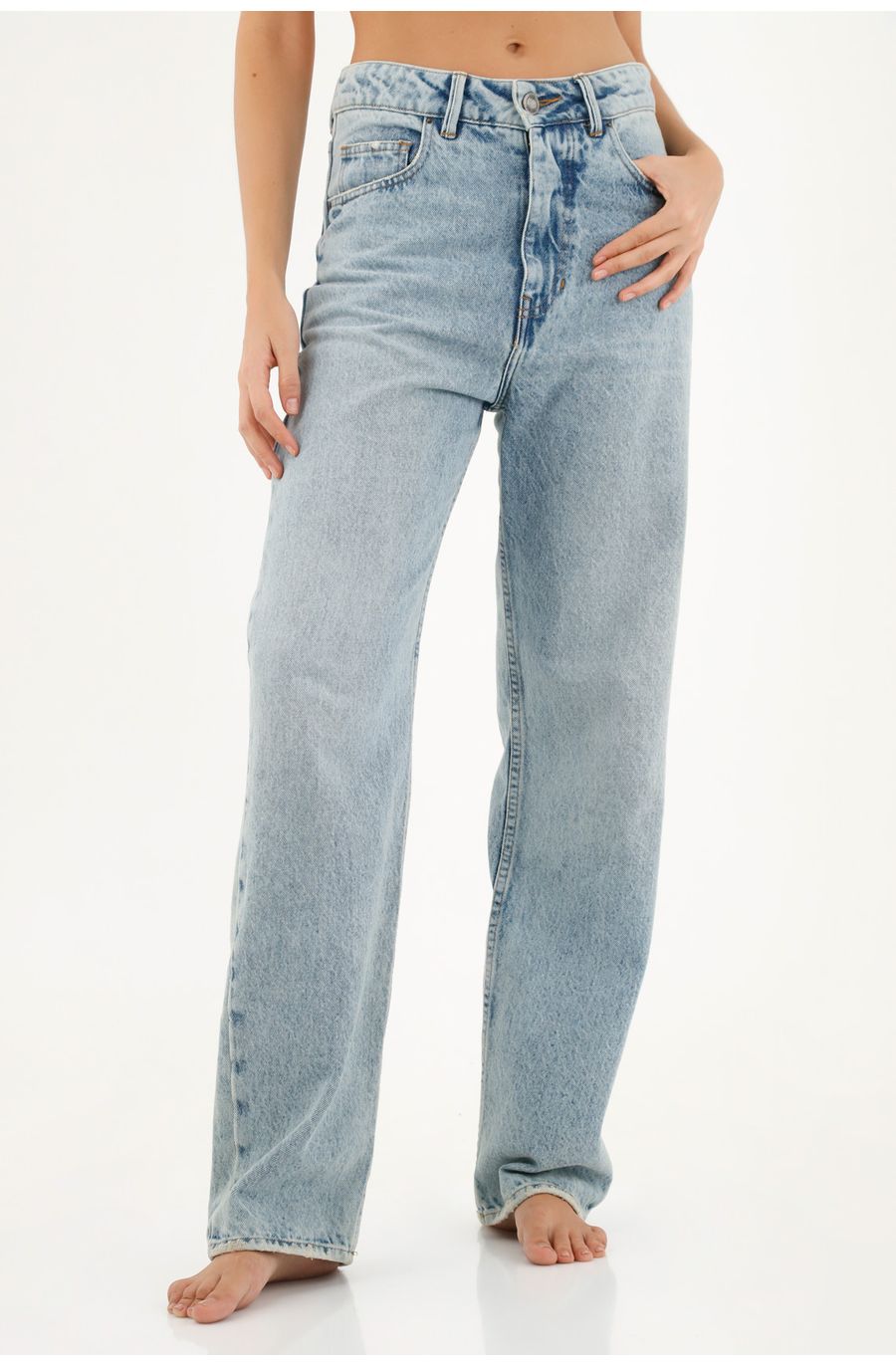 Jean Recto azul claro para mujer