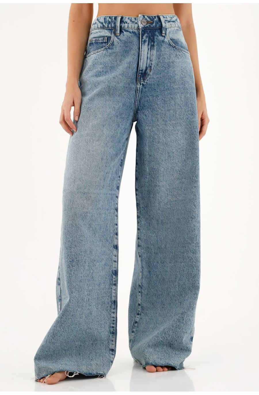 Jean Wide Leg azul medio para mujer