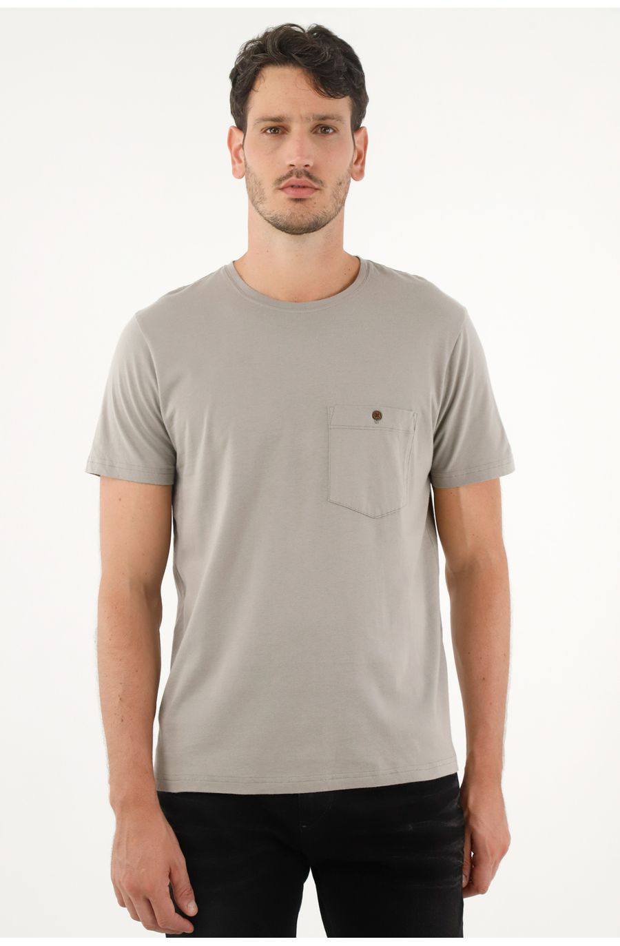 Camiseta gris con bolsillo para hombre