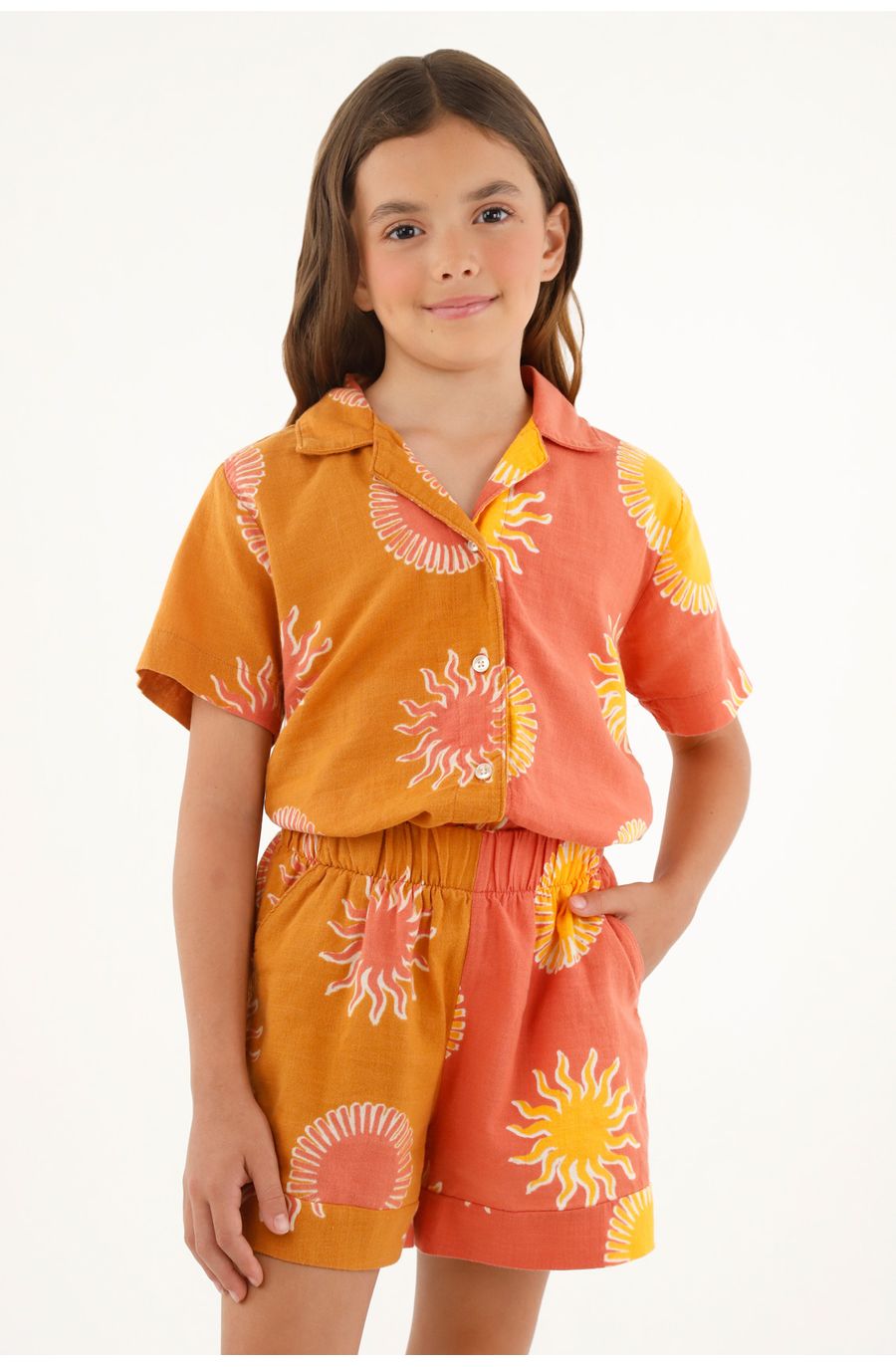 Bermuda estampada con elástico para niña