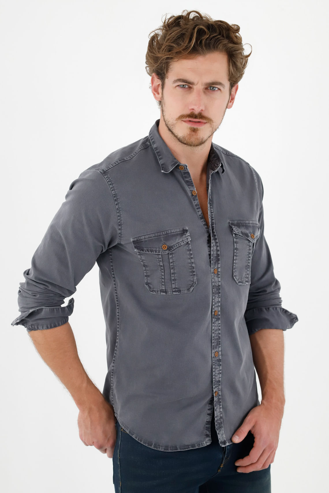 Camisas de hombre jeans on sale