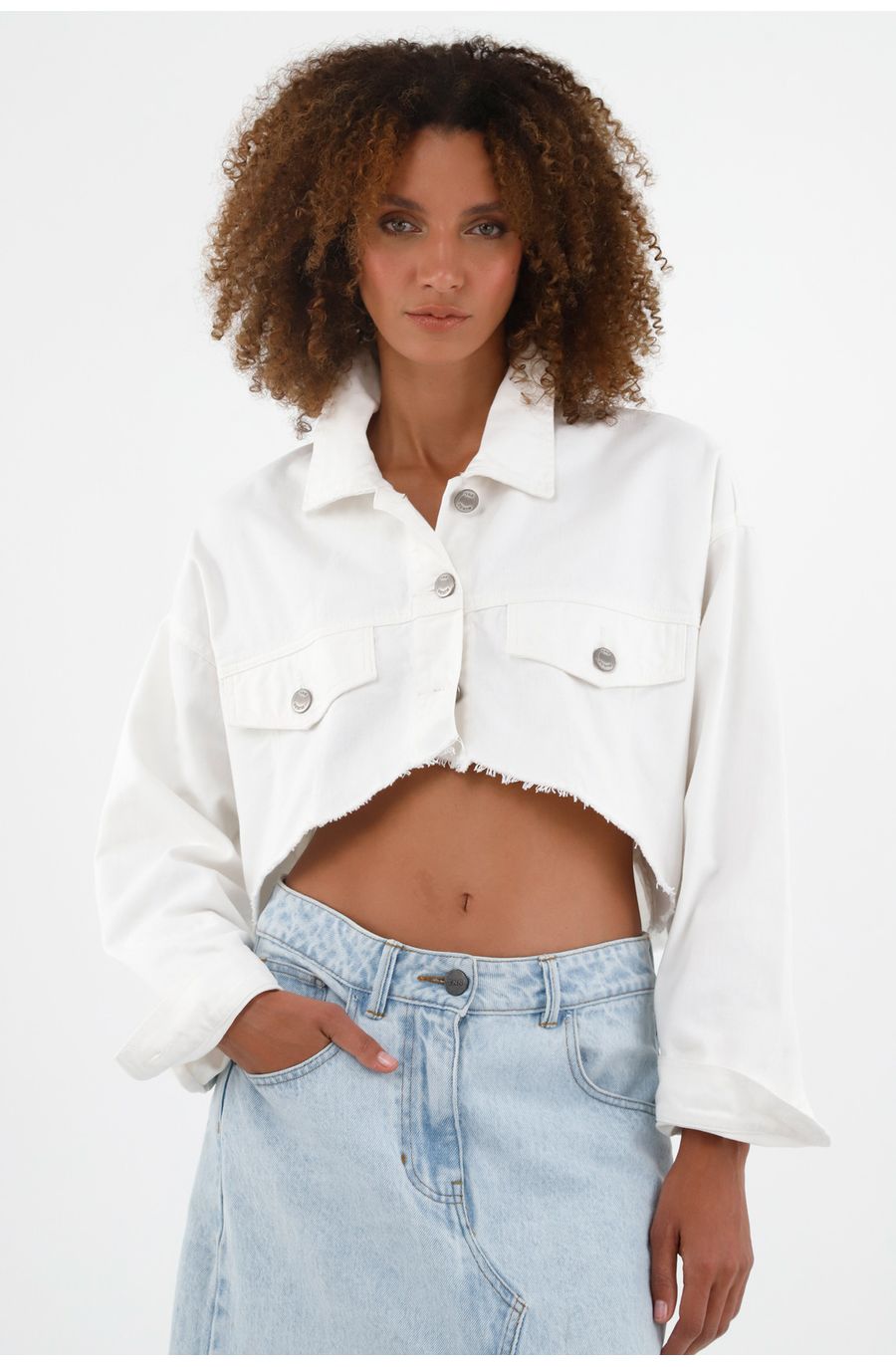 Chaqueta crudo tipo torero para mujer