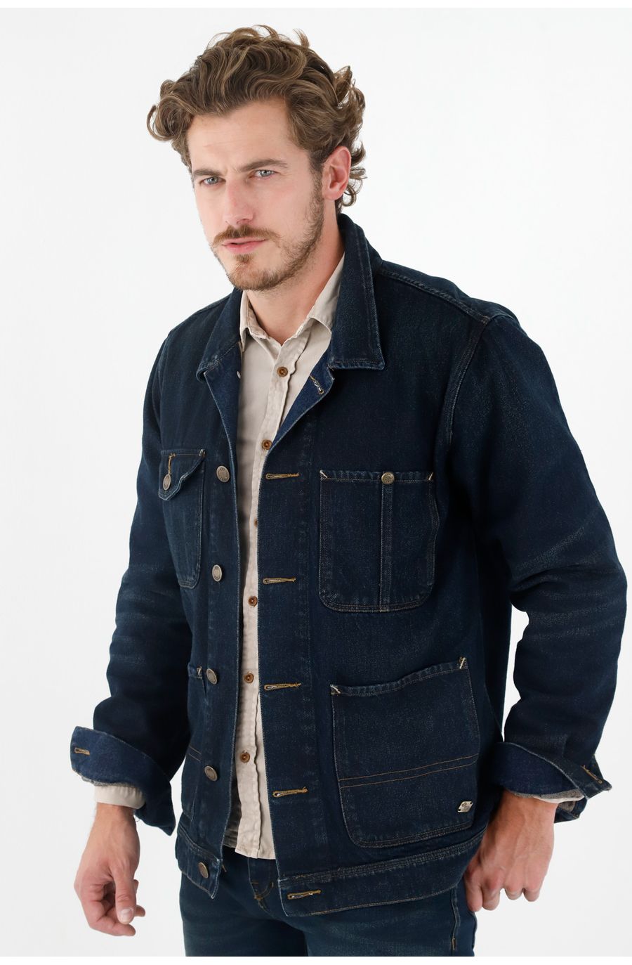 Abrigo azul tono oscuro para hombre