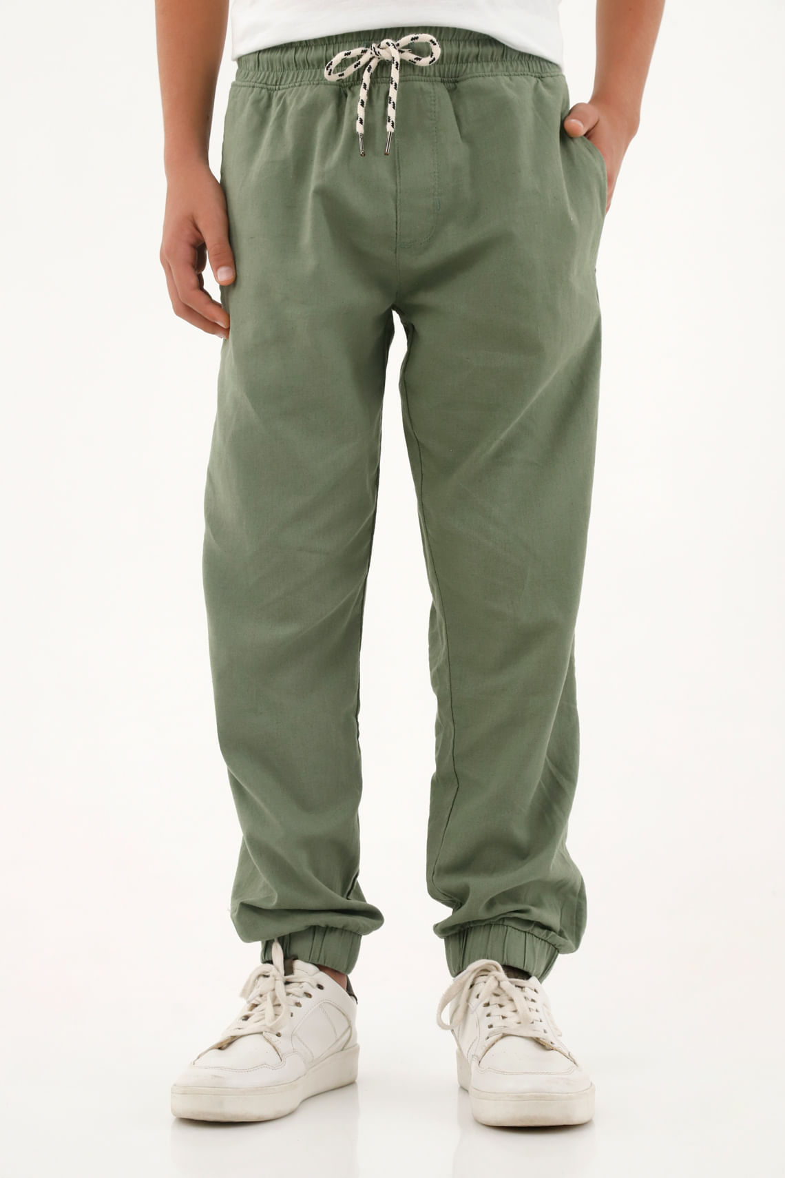 Pantalón tipo jogger verde para niño