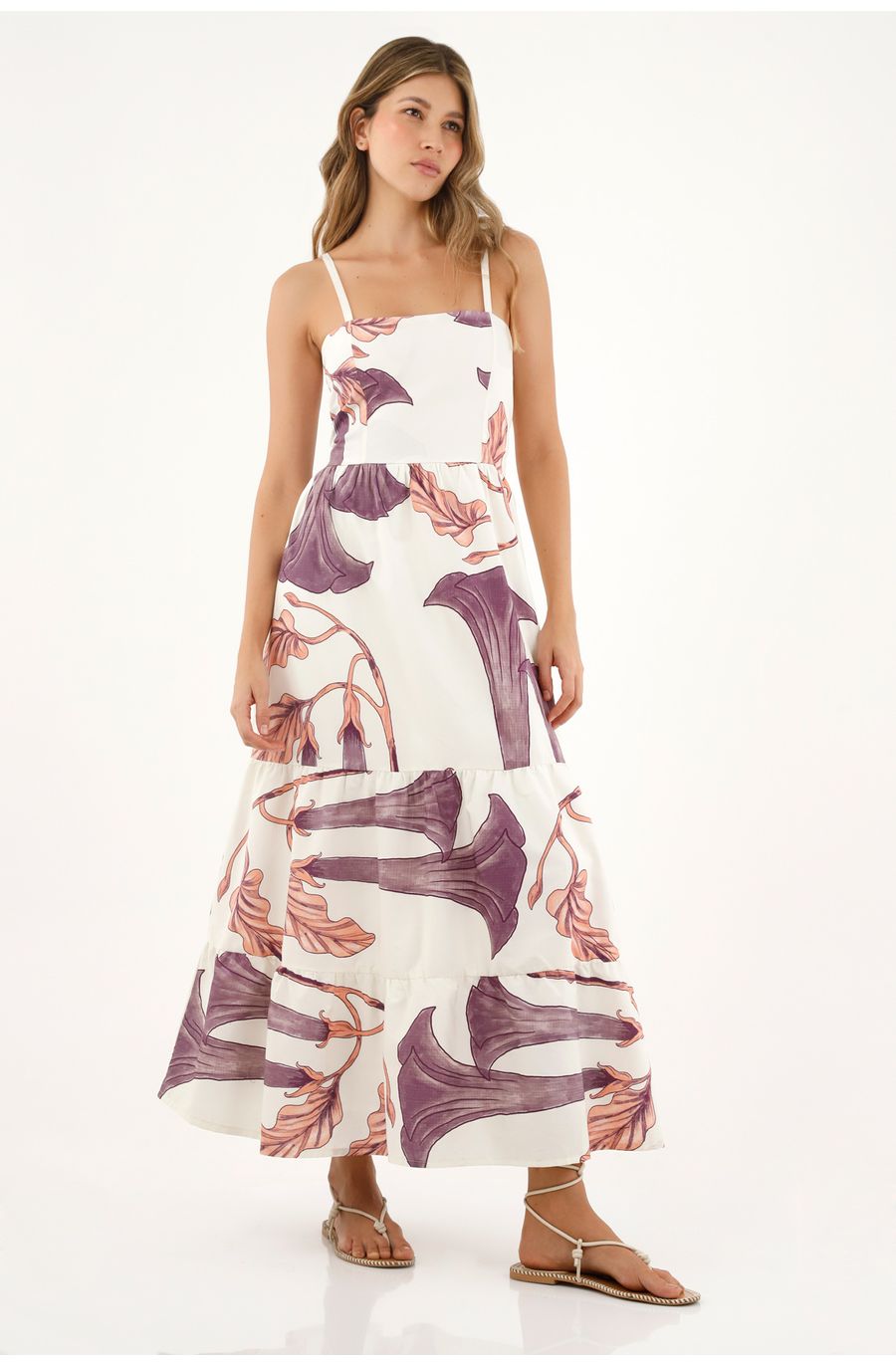 Vestido largo estampado para mujer