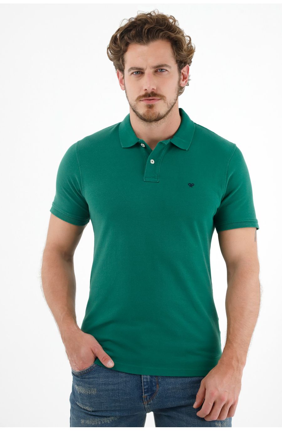 Polo verde 100% Algodón para hombre
