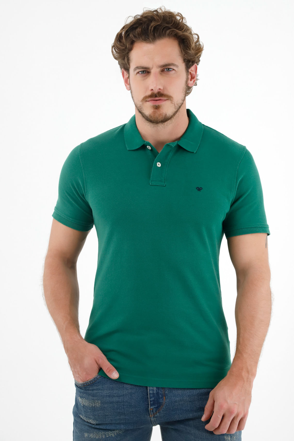 Polo verde 100% Algodón para hombre