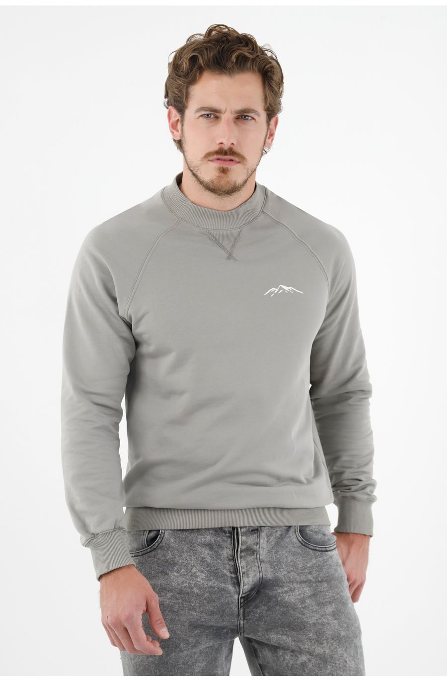 Buzo estampado gris para hombre