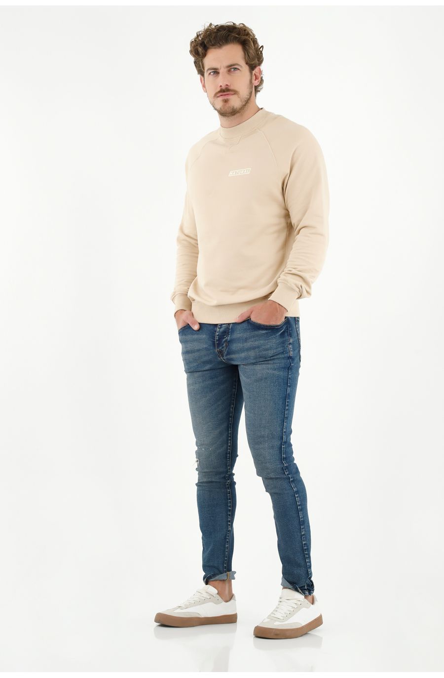 Buzo crudo estampado para hombre