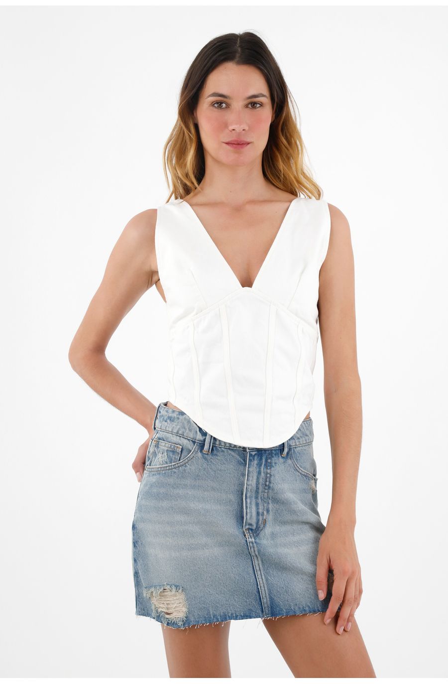 Top crudo tipo corsé para mujer
