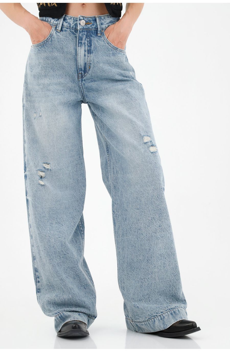 Jean Wide Leg azul para mujer