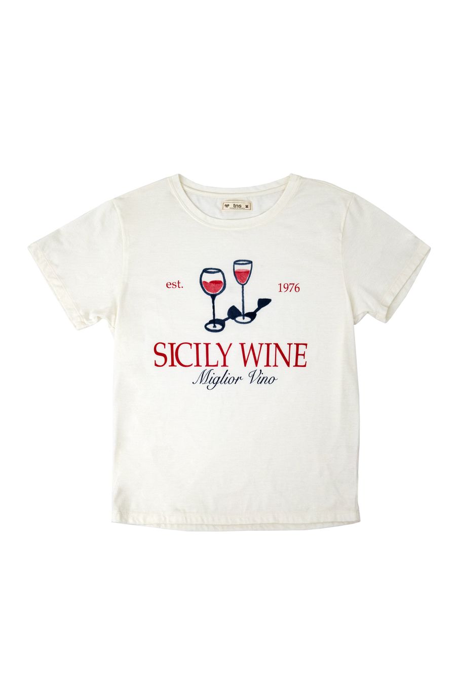 Camiseta crudo estampada en frente para mujer