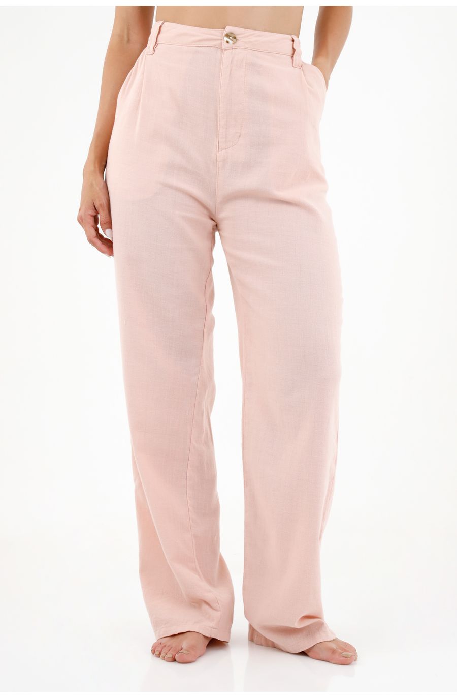 Pantalón rosado bota recta para mujer