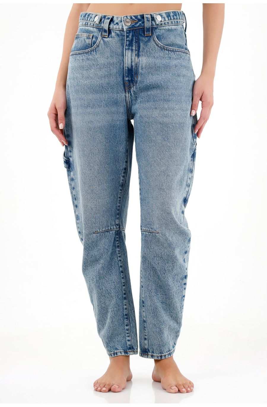 Jean azul tipo Slouchy para mujer
