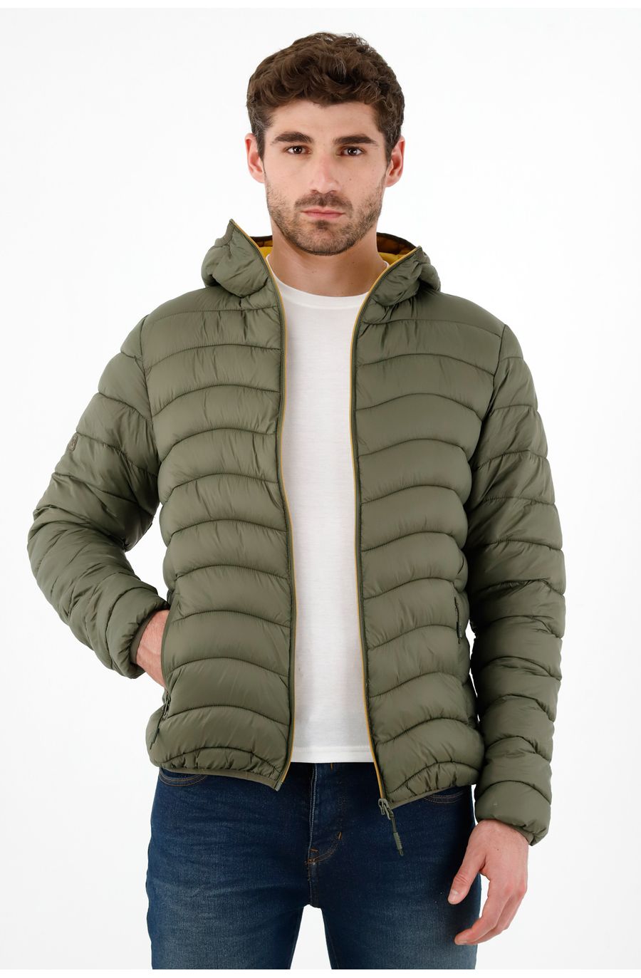 Chaqueta acolchada verde para hombre
