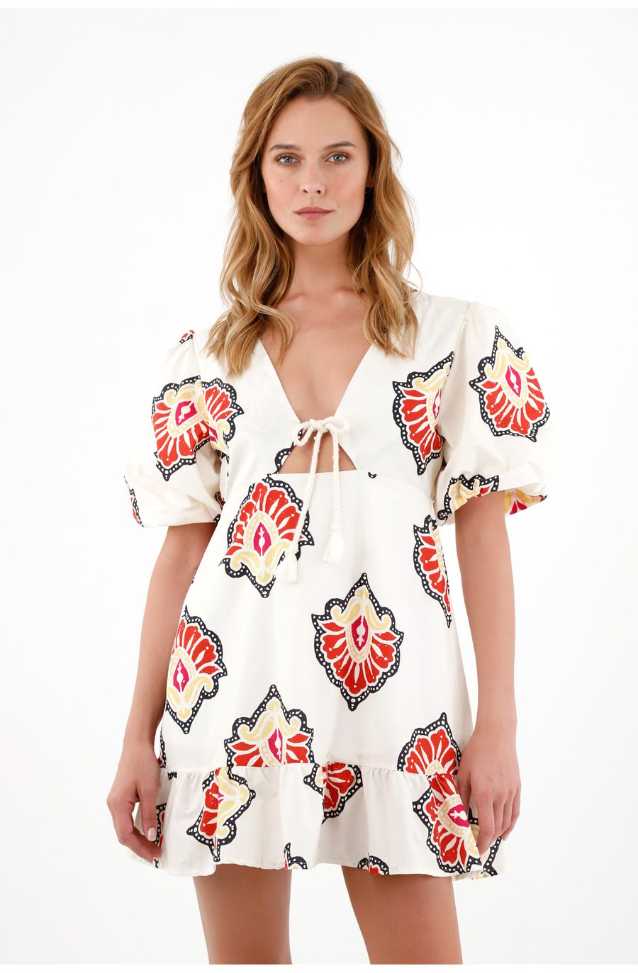 Vestido corto estampado para mujer