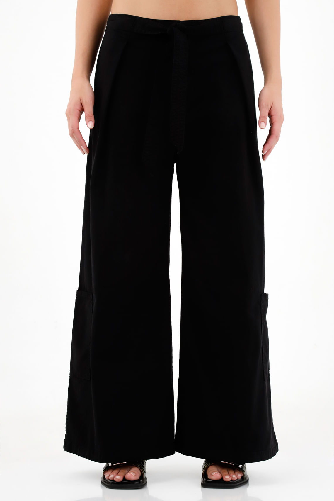 Pantalon shops tiro alto mujer ancho