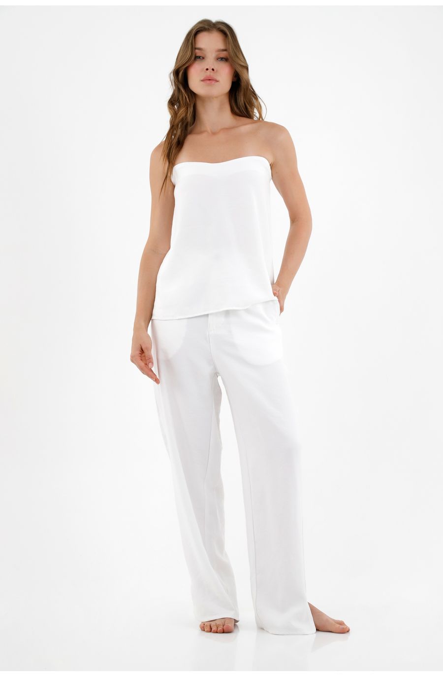 Pantalón clásico blanco para mujer