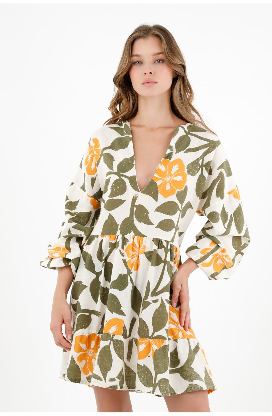 Vestido estampado corto para mujer