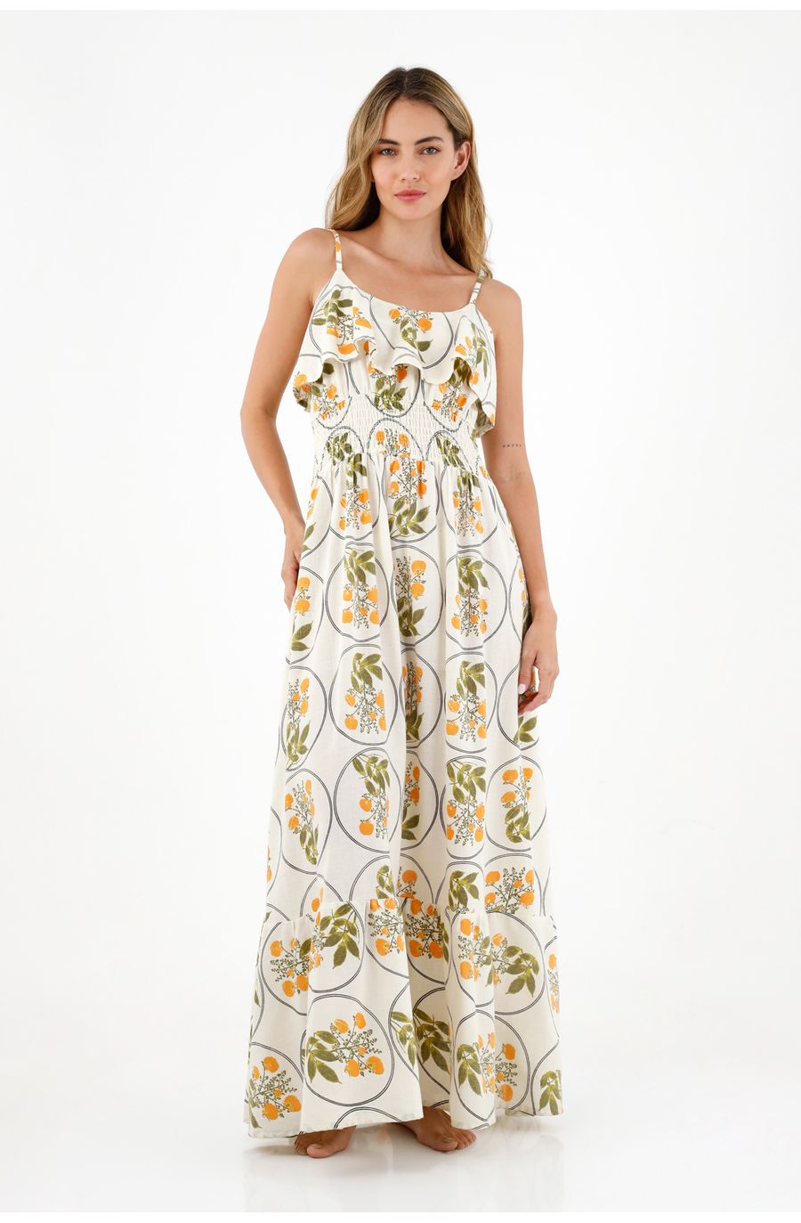 Vestido estampado largo para mujer