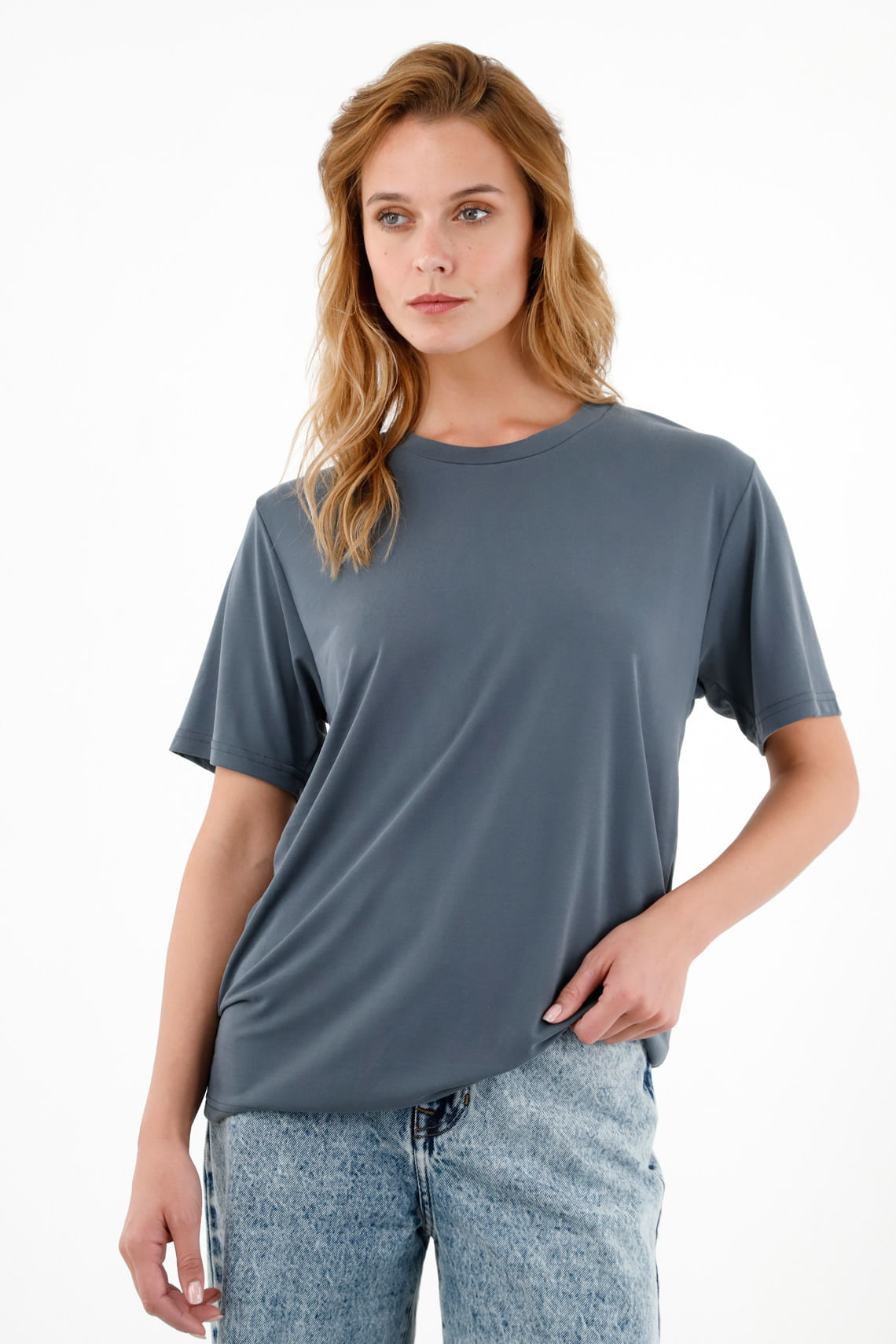 Camiseta azul amplia para mujer