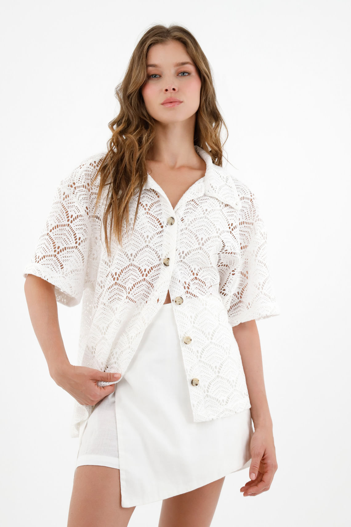 Falda short crudo para mujer