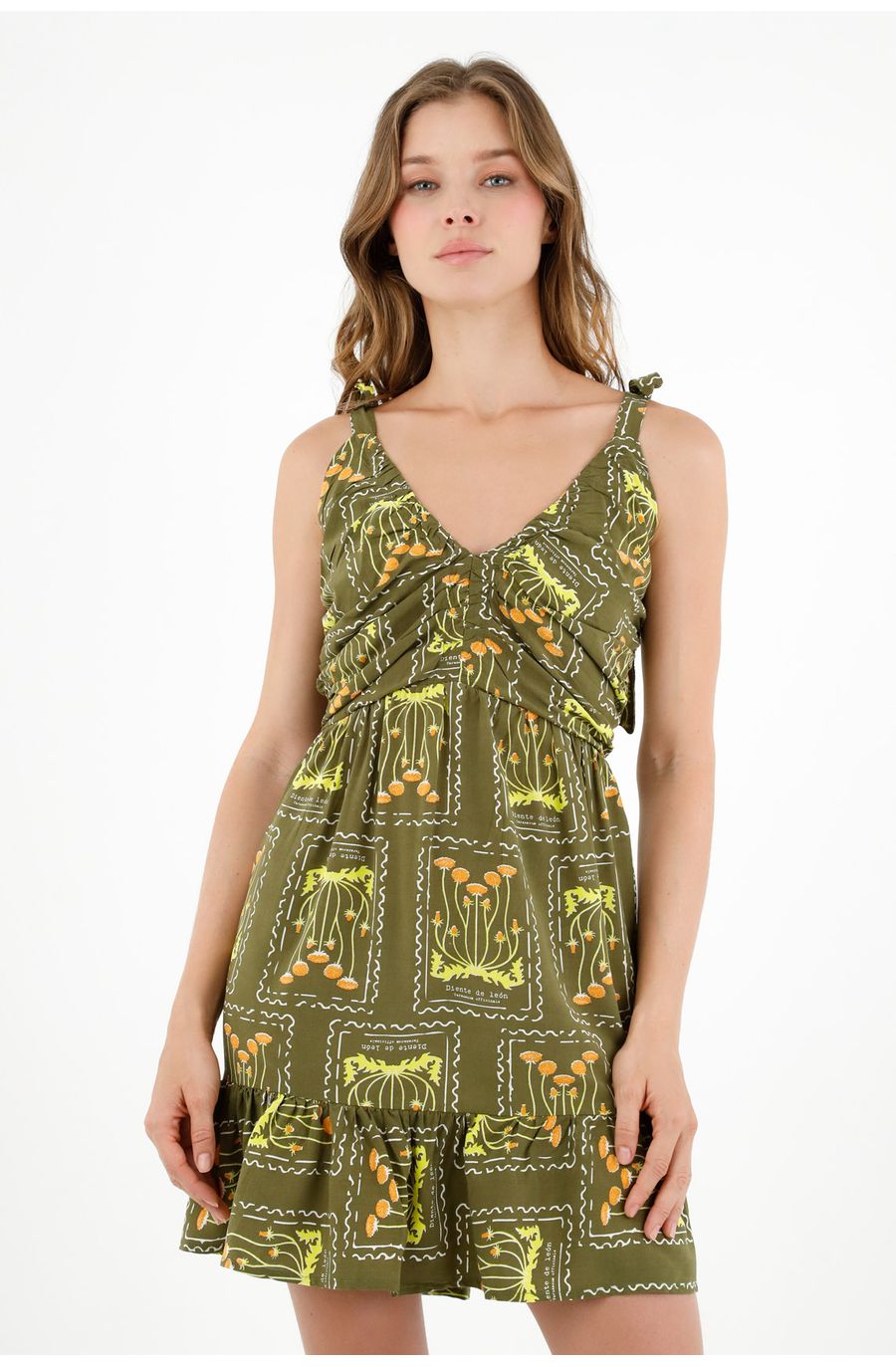 Vestido corto estampado para mujer