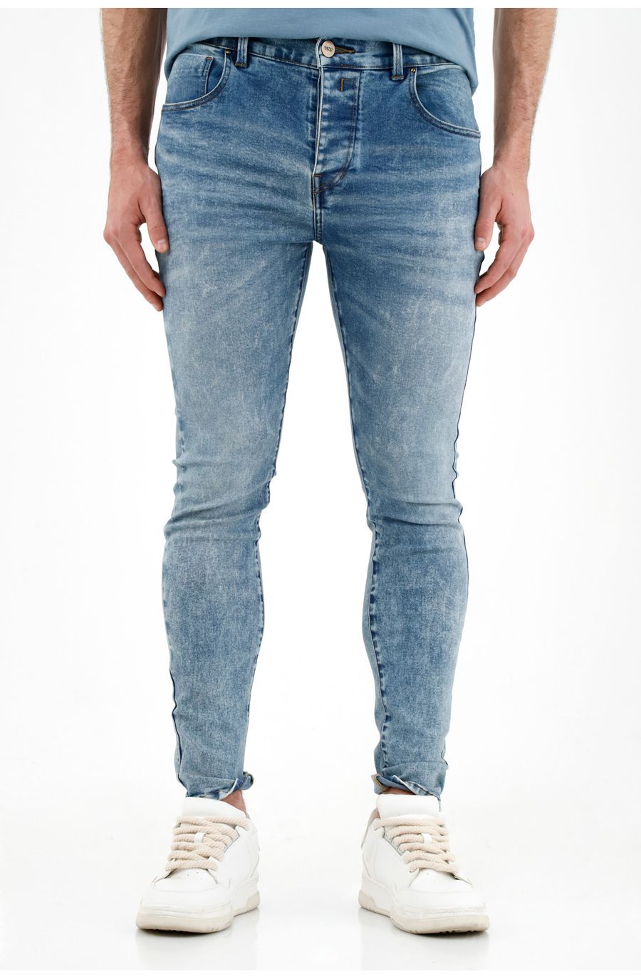 Jean Super Skinny azul tono medio claro para hombre