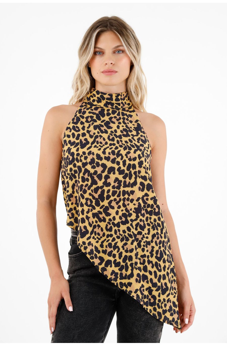 Camisa con diseño de animal print para mujer