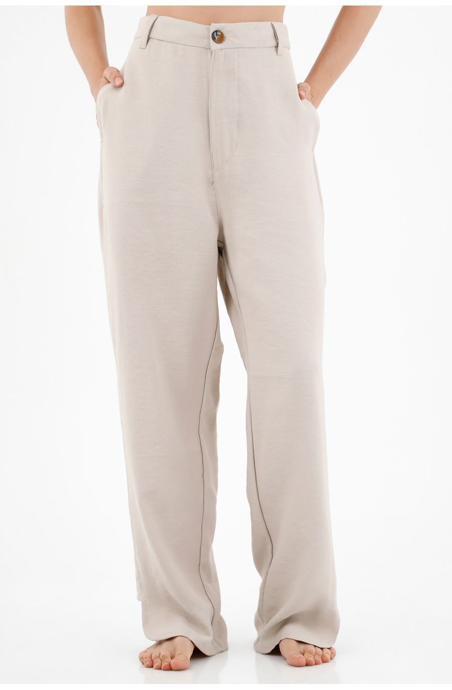 Pantalón clásico café para mujer