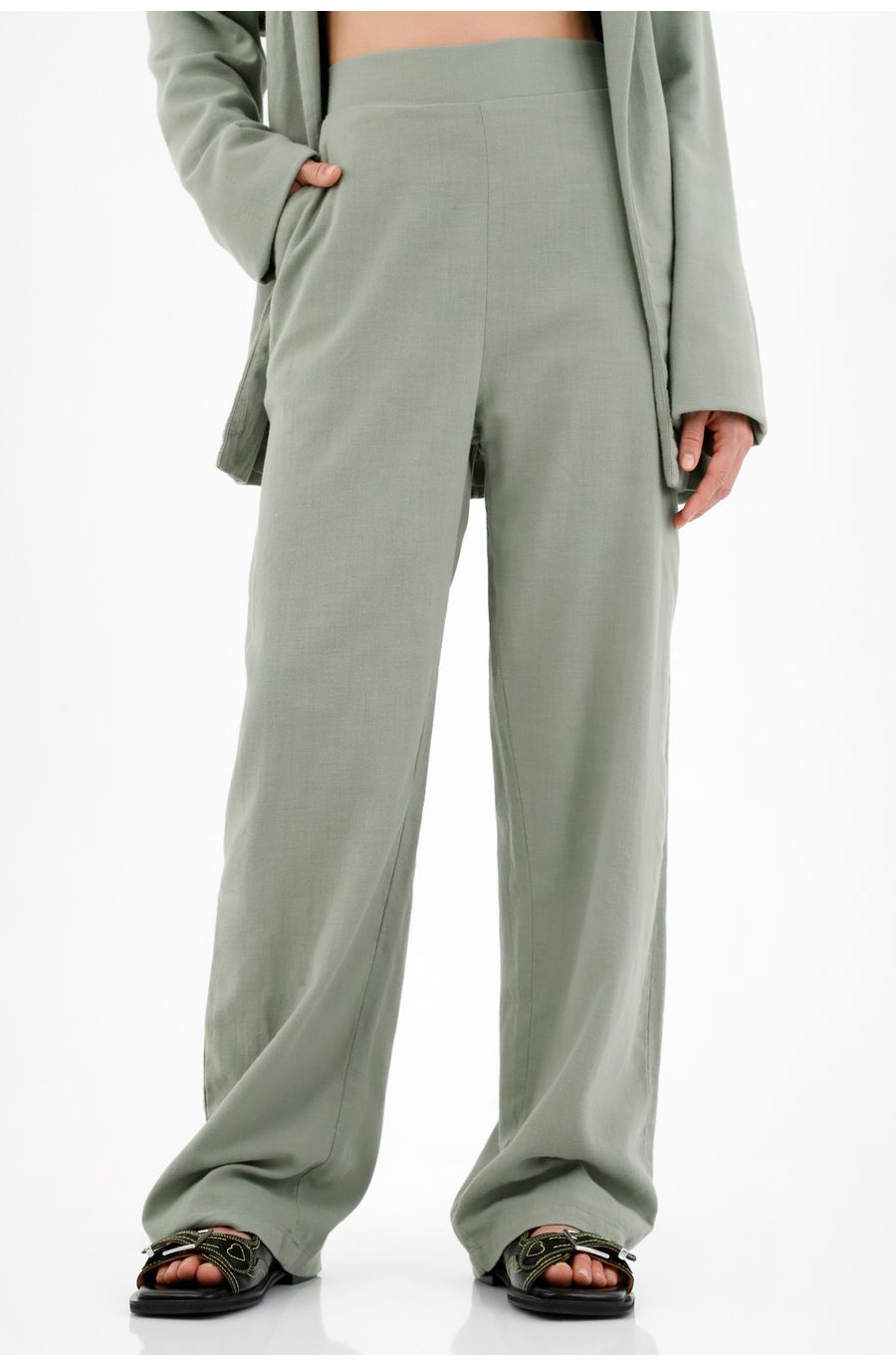 Pantalón verde recto para mujer