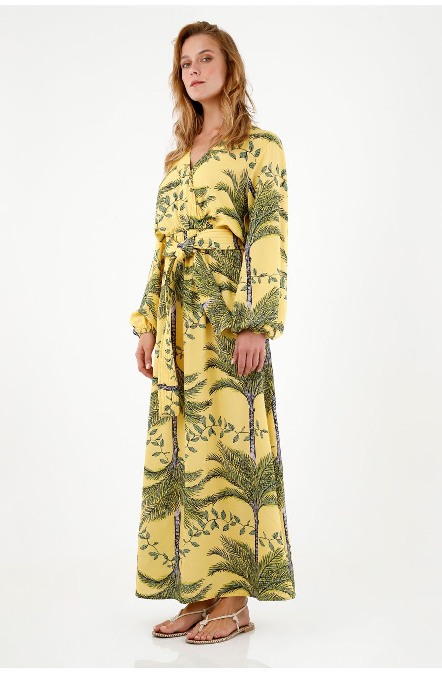 Vestido largo estampado para mujer