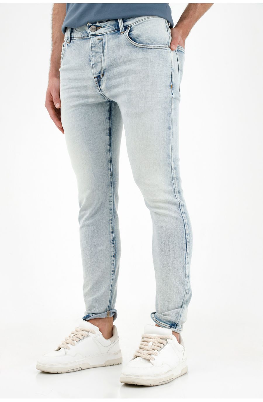 Jean Skinny azul tono claro para hombre