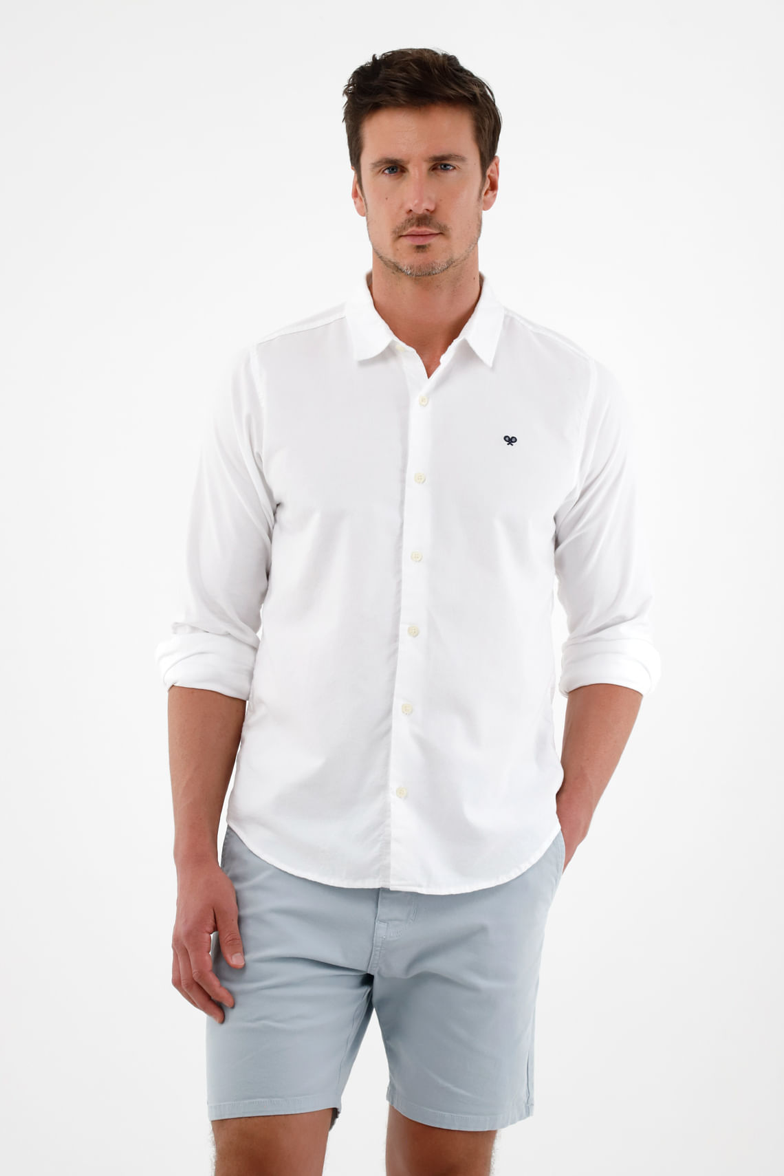 Camisa blanca manga larga hombre Tennis