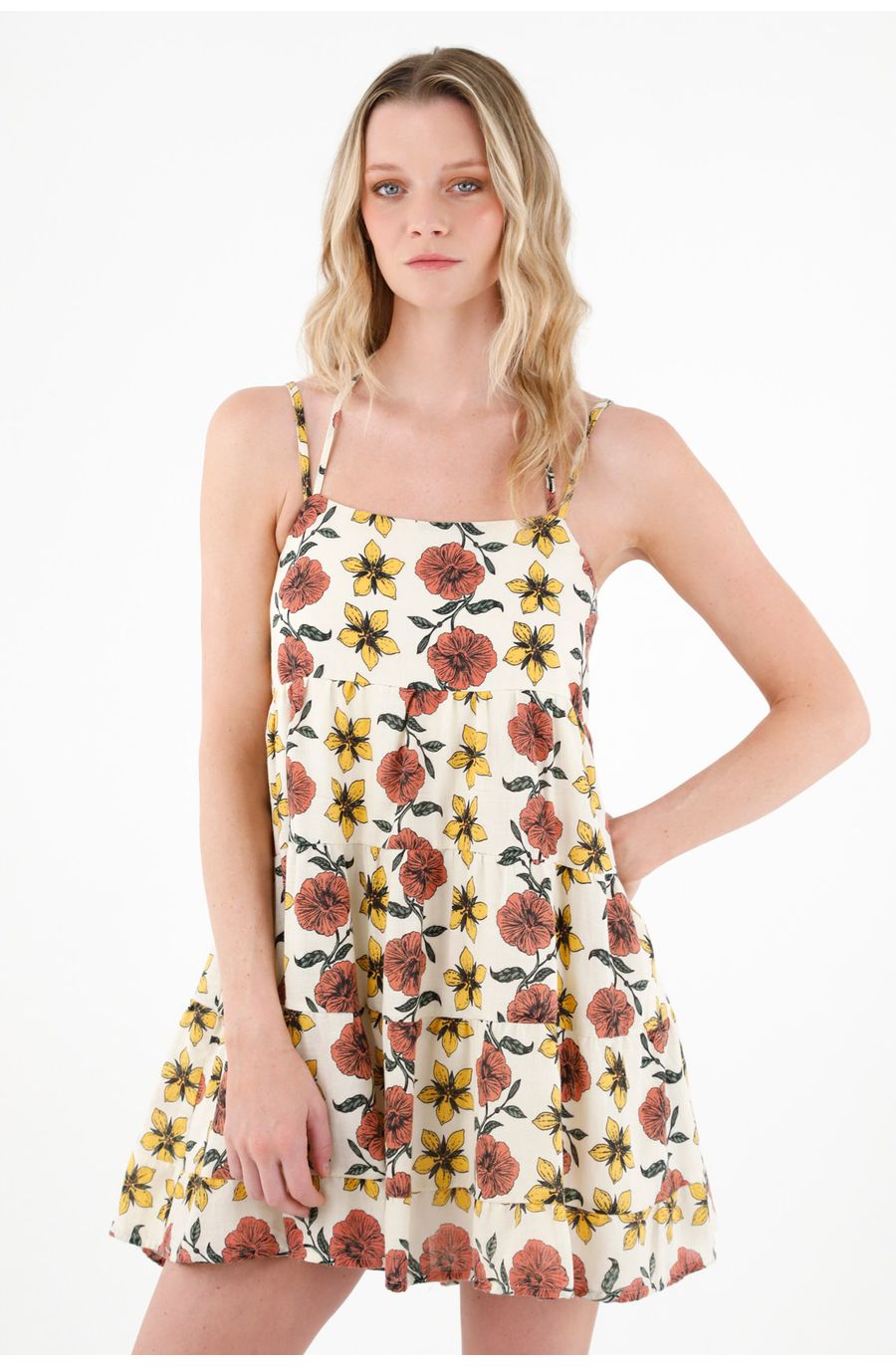 Vestido con estampado de flores para mujer