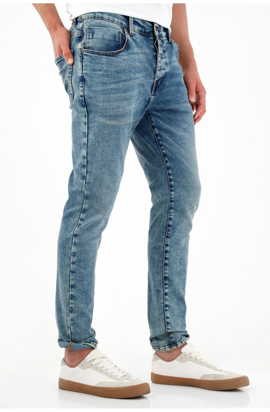 Jean super Skinny azul tono medio para hombre