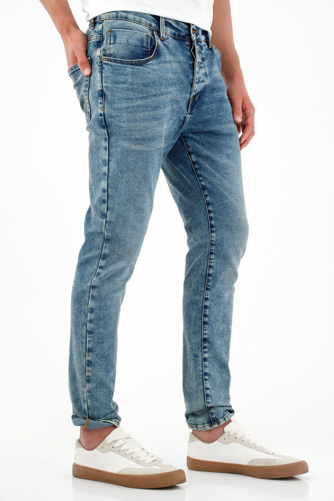 Jean super Skinny azul tono medio para hombre