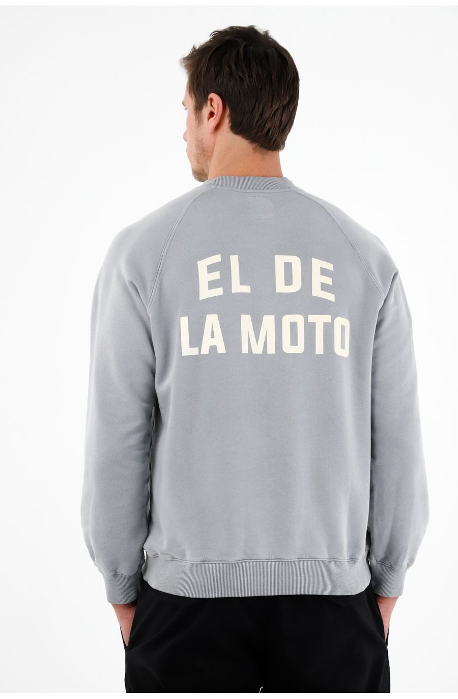 Buzo azul con estampado en espalda para hombre